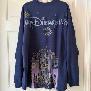2025 Disney Parks WDW Magic Kingdom Castle Spirit Jersey Fireworks Purple 2X NEW